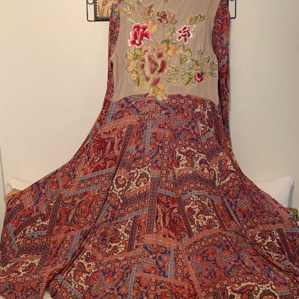 Arrata Silent Journey Bohemian Paisley Maxi Dress Size Large - Picture 8 of 8